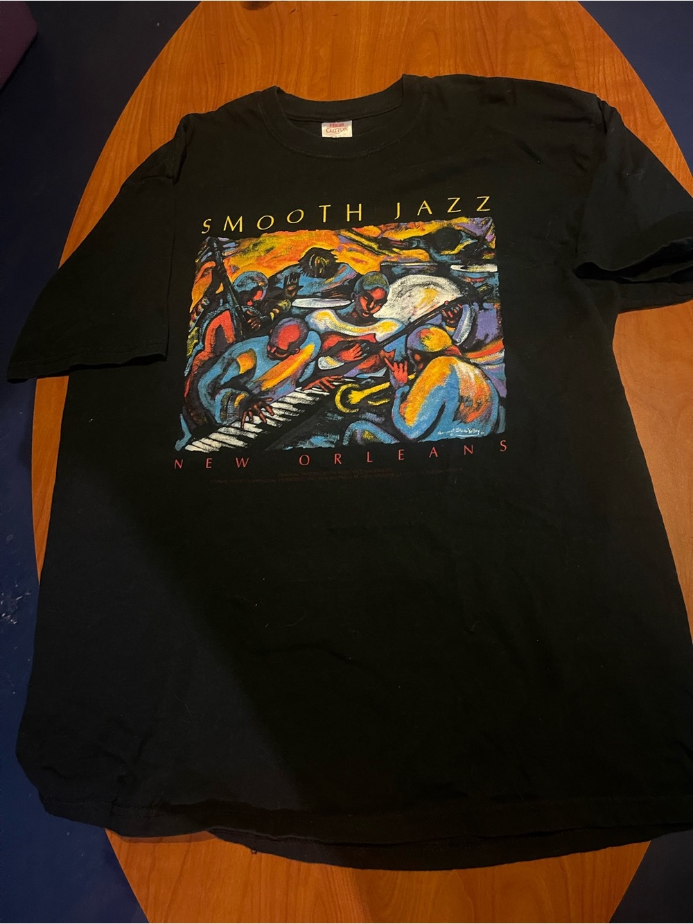 The Bar Smooth Jazz New Orleans Graphic Tee - Black with Multicolor Print